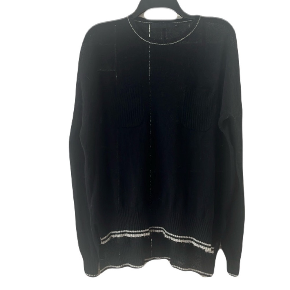 LAMB by Gwen Stefani Lightweight Black High Low Two Pockets Sweater Size P/S